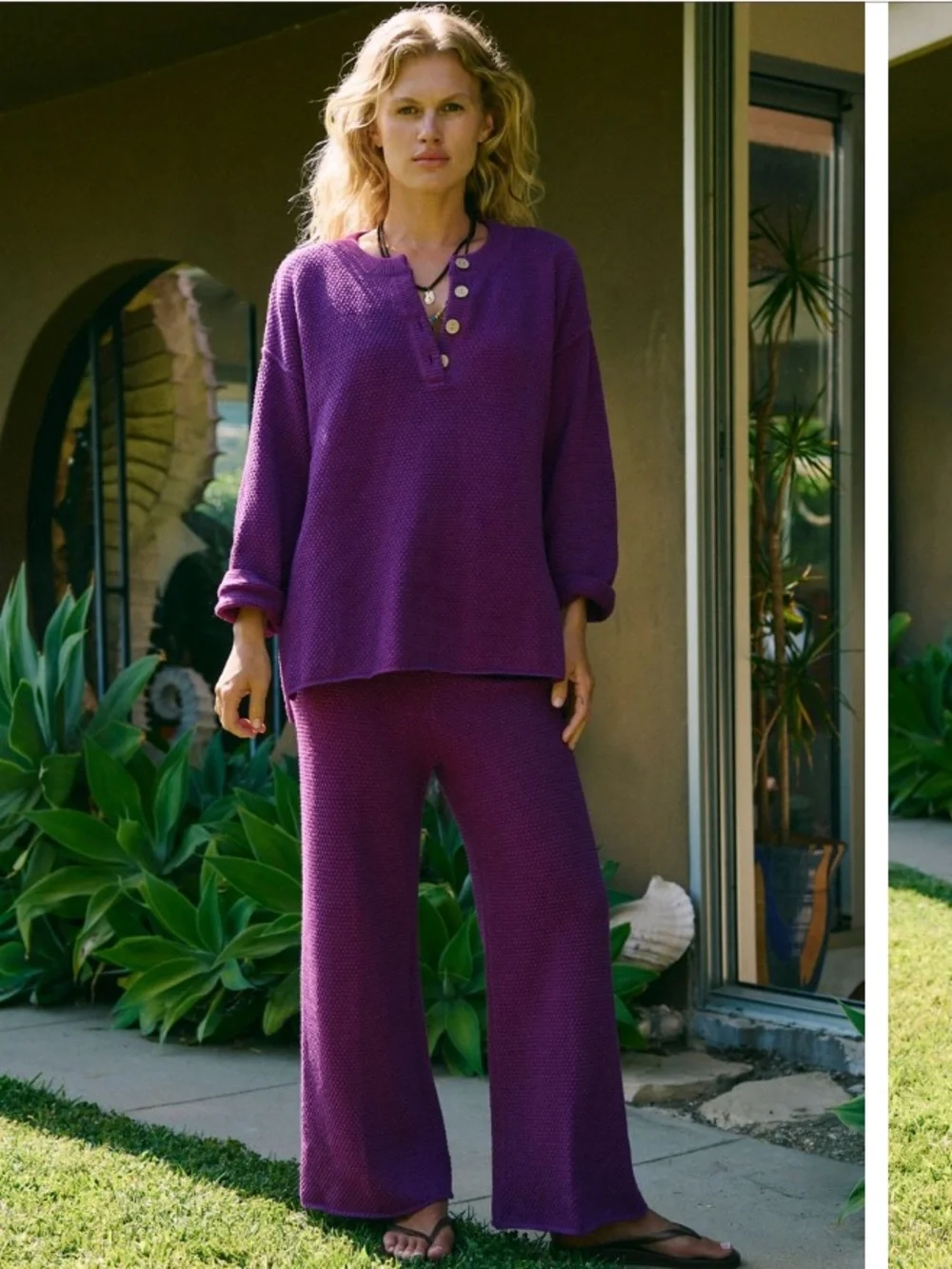 Free People Haliee Sweater Set in Vivid Heather Purple!